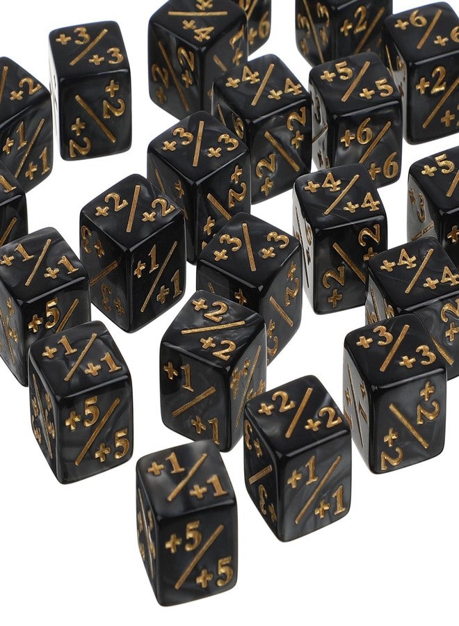 TOPPERFUN 24Pcs 1/+1 Token Dice Counter, 0.63in D6 Plus and Minus Dice Set, Acrylic Board Game Accessory, Compatible with MTG Counter, CCG, Card Games, Black - Image 4
